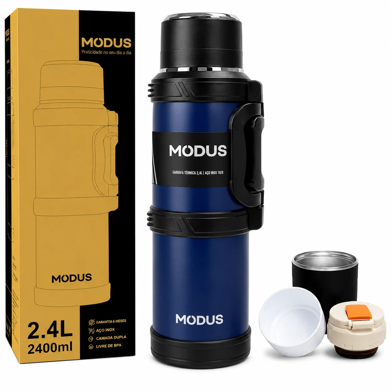 Garrafa Térmica com Aço Inoxidável MODUS 2400mL