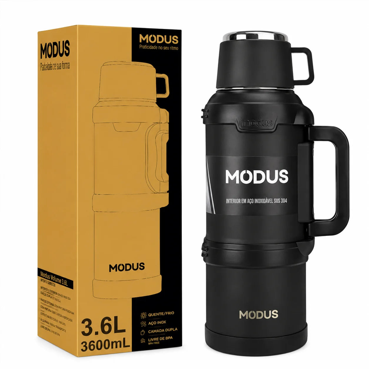 Garrafa Térmica com Aço Inoxidável  MODUS 3600mL