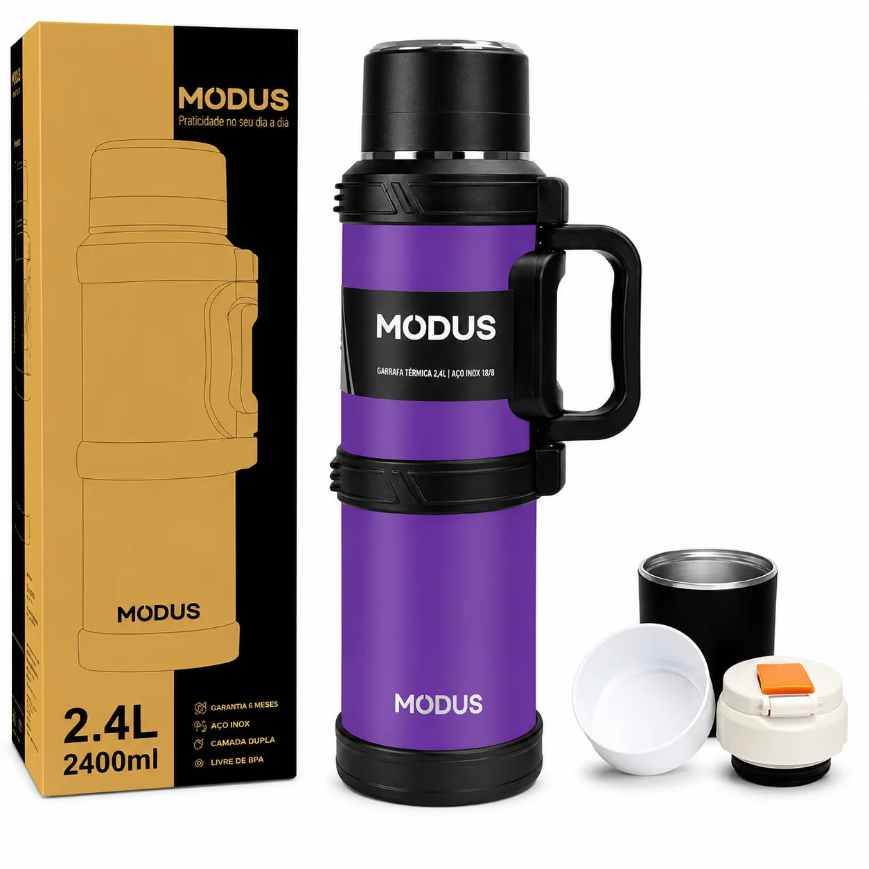 Garrafa Térmica com Aço Inoxidável MODUS 2400mL