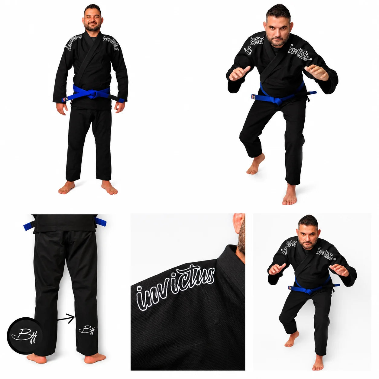 Kimono Jiu-Jitsu Masculino Invictus Preto | Alta Performance para Treino e Competição