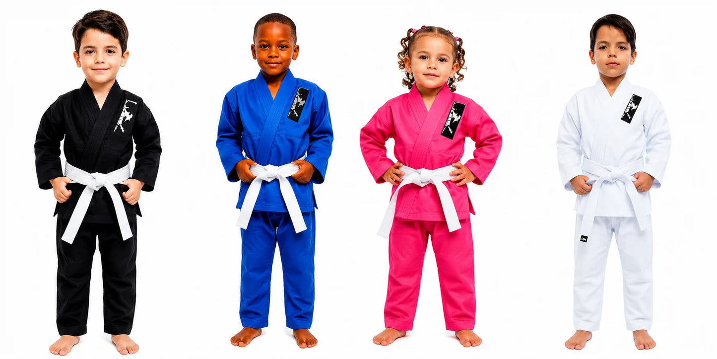 Kimono Infantil Jiu-Jitsu 100% Algodão com Faixa Branca