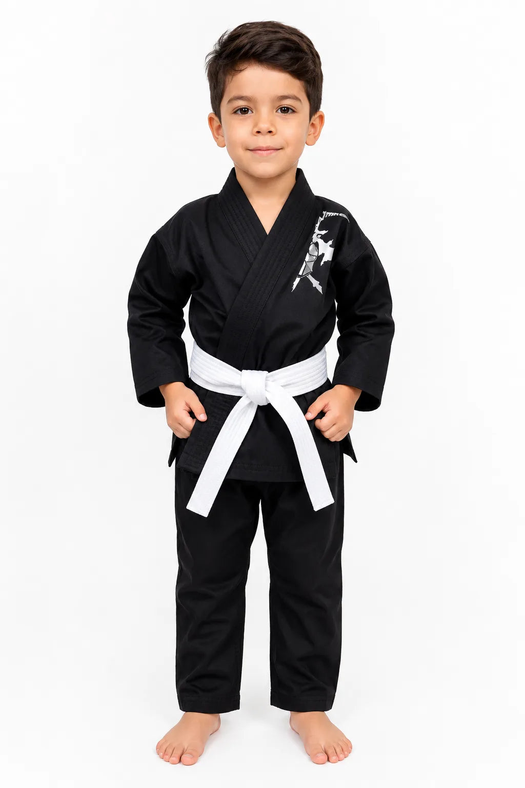 Kimono Infantil Jiu-Jitsu 100% Algodão com Faixa Branca