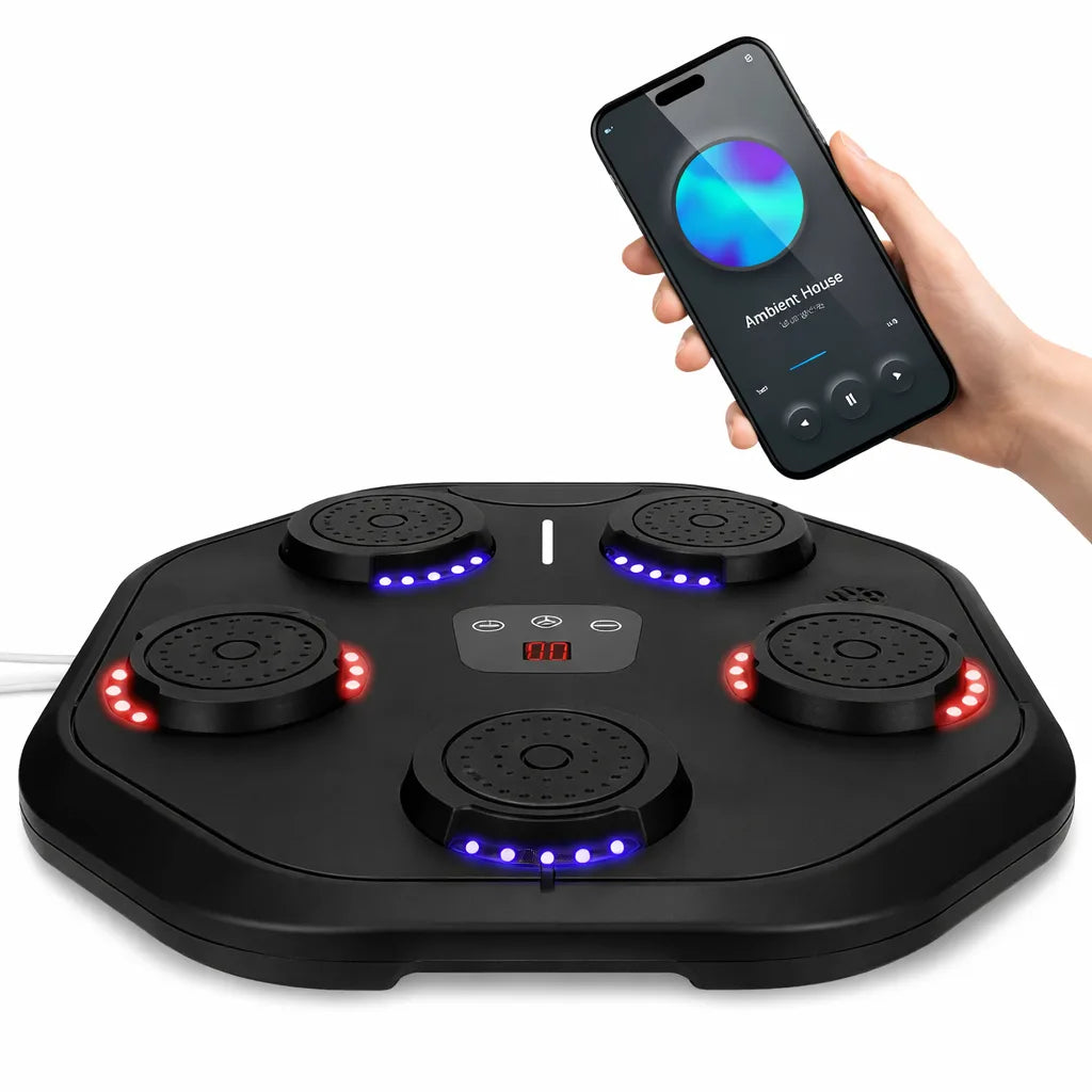 Treinador de Boxe Musical Inteligente com LED e Sensor de Reflexo